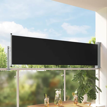 Patio Retractable Side Awning 80 x 300 cm Black