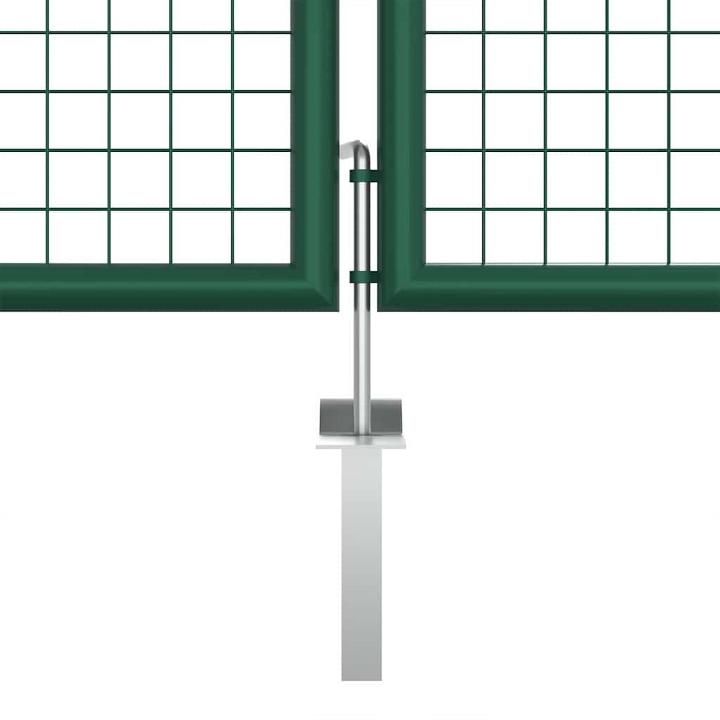 vidaXL Mesh Garden Gate Steel 400x125 cm Green 4