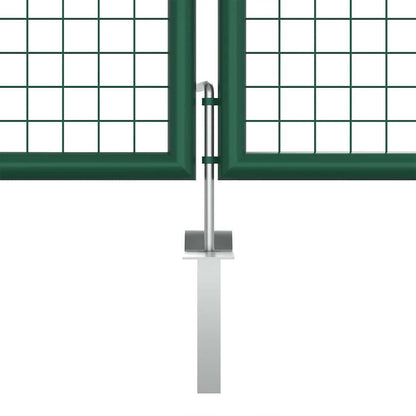 vidaXL Mesh Garden Gate Steel 400x125 cm Green 4