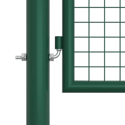 vidaXL Mesh Garden Gate Steel 400x125 cm Green 5