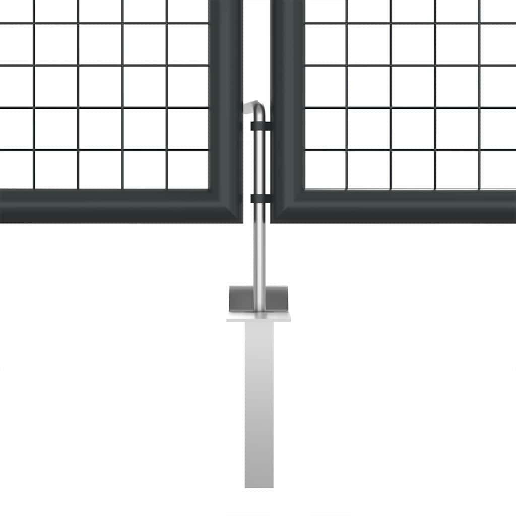 vidaXL Mesh Garden Gate Galvanised Steel 400x125 cm Grey 4