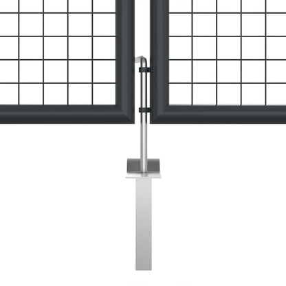 vidaXL Mesh Garden Gate Galvanised Steel 400x125 cm Grey 4