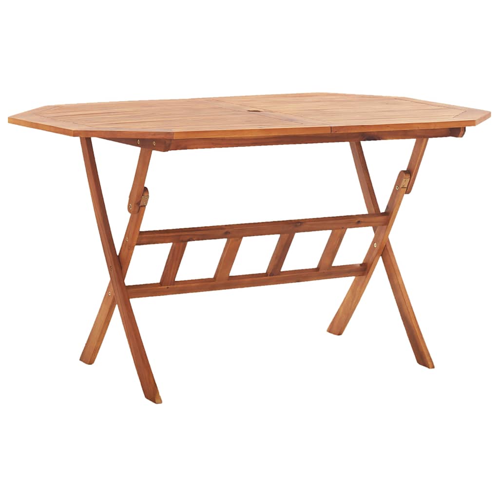 Folding Garden Table Solid Acacia Wood 135 x 85 x 75 cm