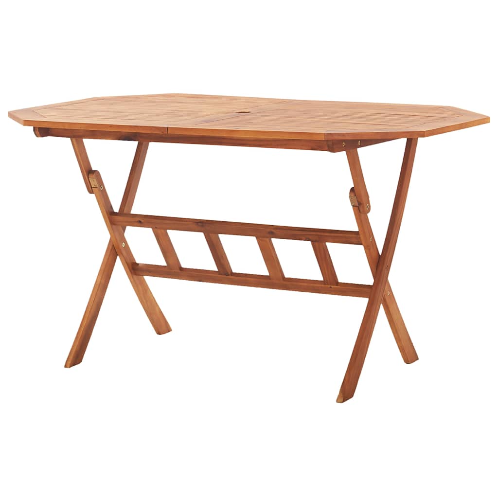 Folding Garden Table Solid Acacia Wood 135 x 85 x 75 cm