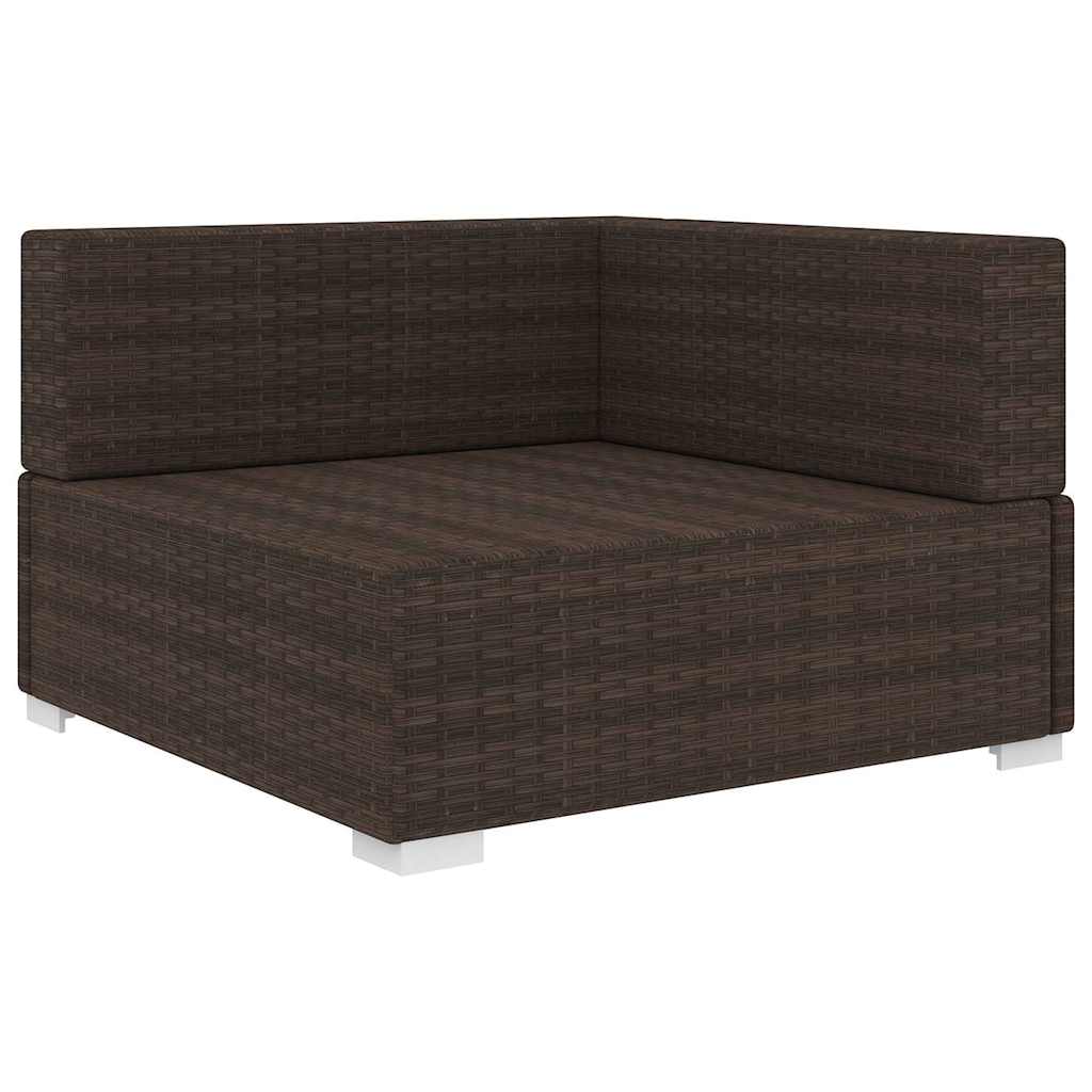 vidaXL Sectional Corner Chair with Cushions Poly Rattan Brown 2