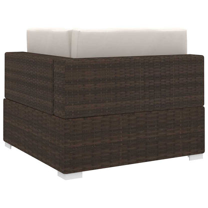vidaXL Sectional Corner Chair with Cushions Poly Rattan Brown 3