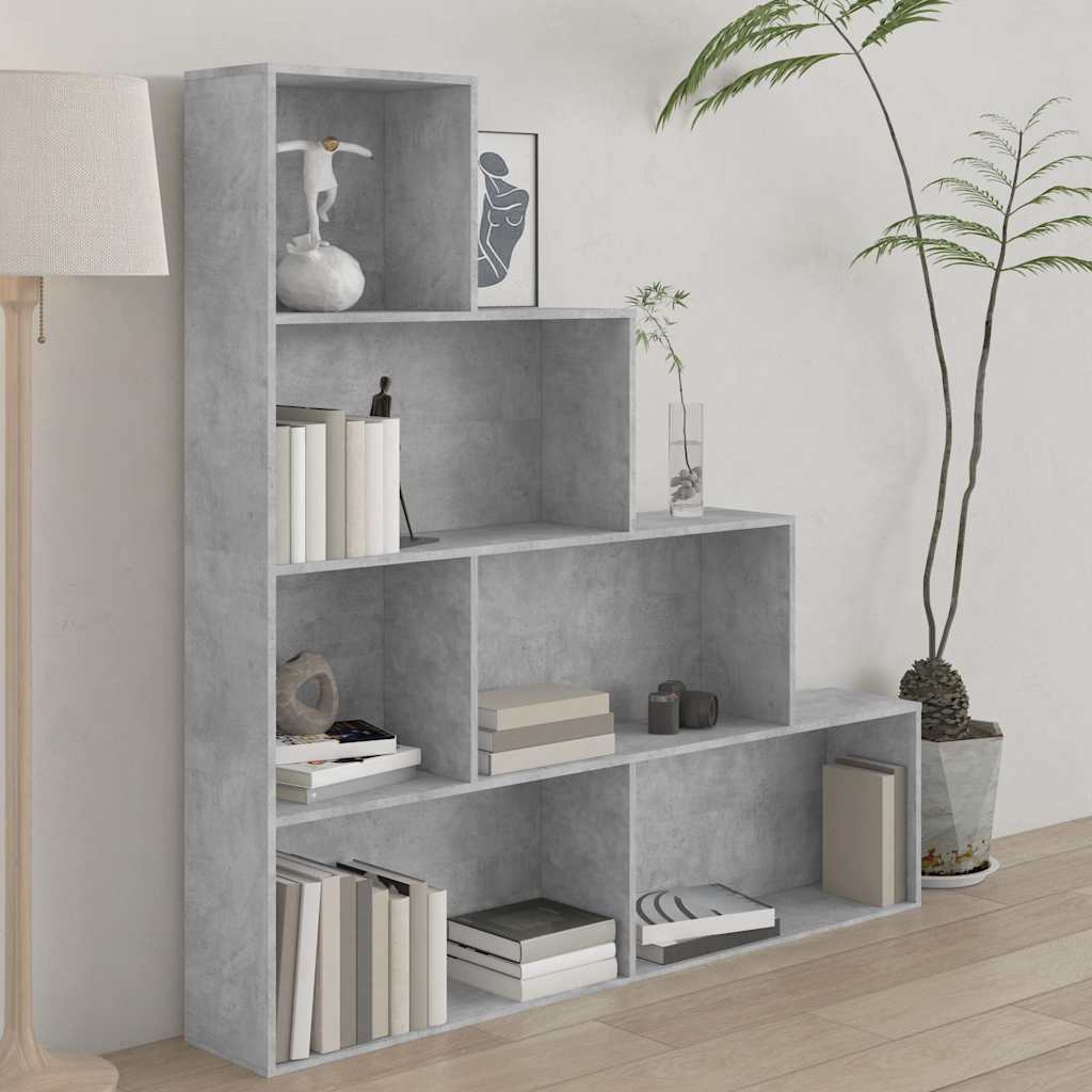 Book Cabinet 155x24x160 cm Concrete grey