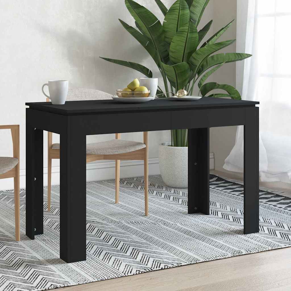 Dining Table 120x60x76 cm Engineered Wood Black