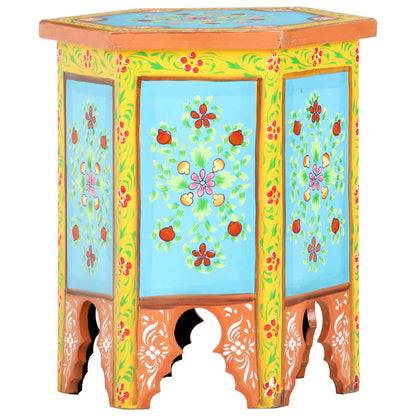 vidaXL Hand-painted Side Table Multicolour 38x33x42 cm Solid Mango Wood 3