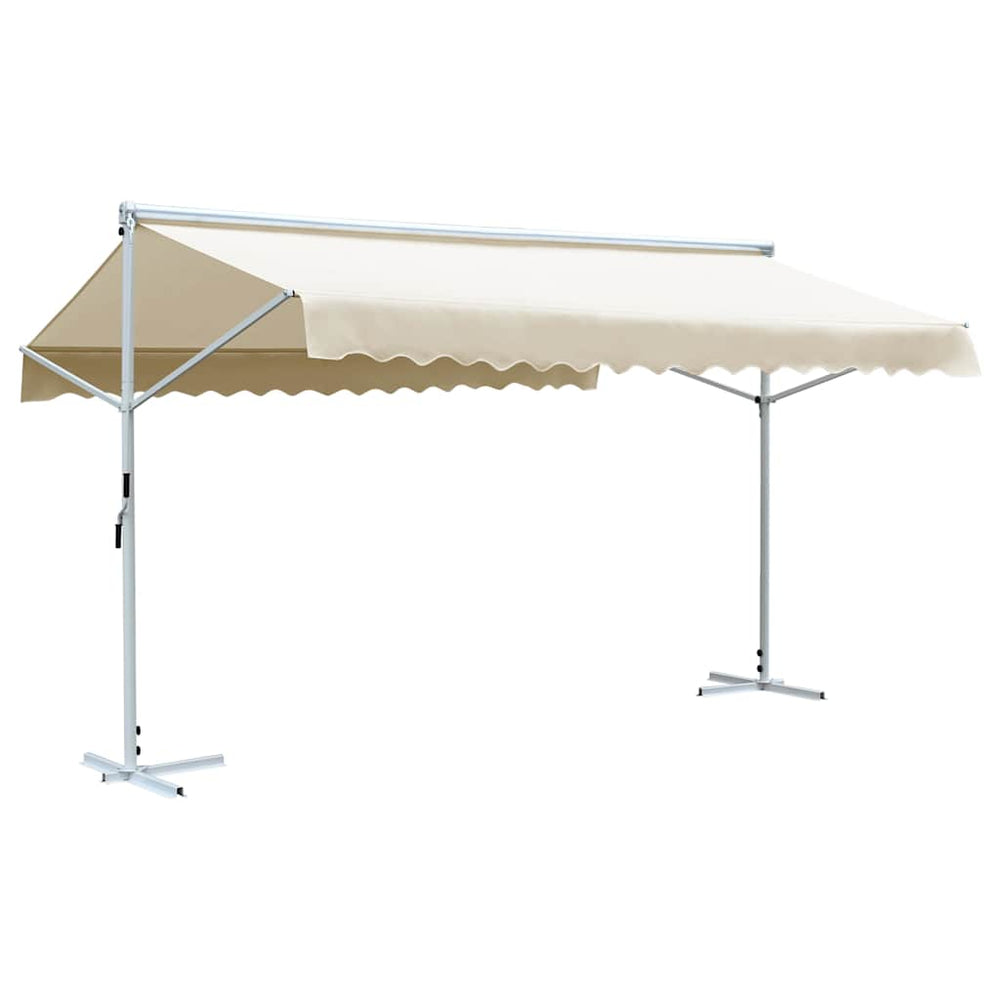 vidaXL Awning | Cream | Powder-coated steel | Large | Foldable | Awning