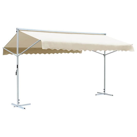 vidaXL Awning | Cream | Powder-coated steel | Large | Foldable | Awning 1