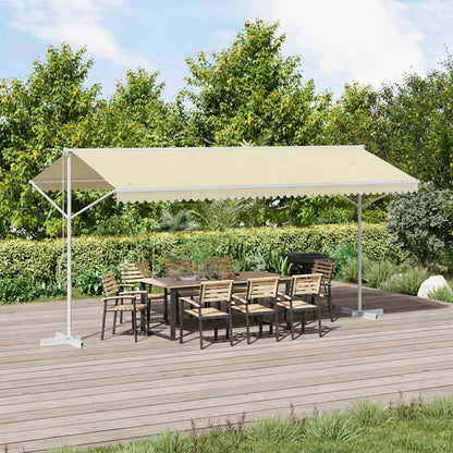Free Standing Awning Polyester Cream 5 x 3 m with white frame