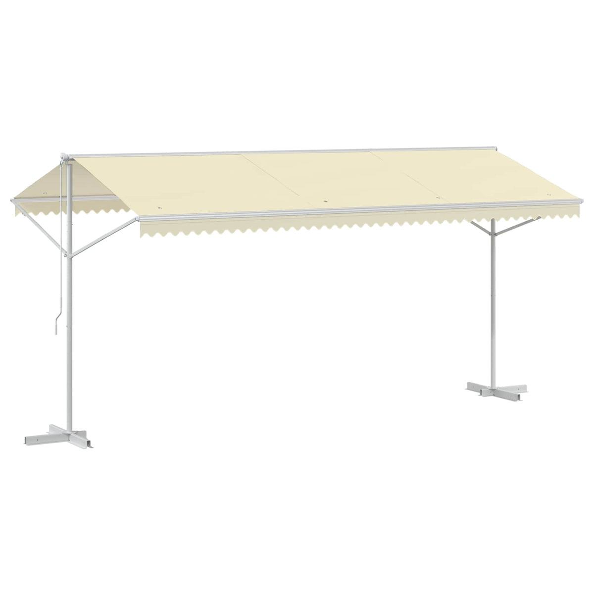 Free Standing Awning Polyester Cream 5 x 3 m with white frame