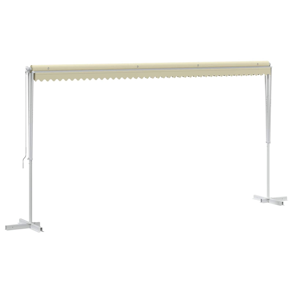 Free Standing Awning Polyester Cream 5 x 3 m with white frame