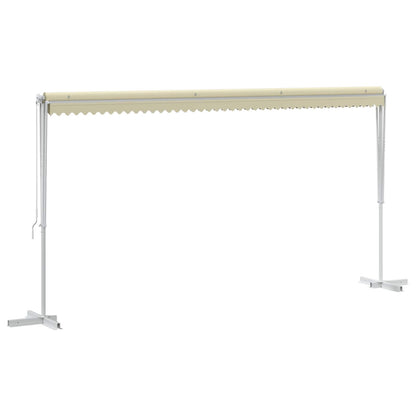 Free Standing Awning Polyester Cream 5 x 3 m with white frame