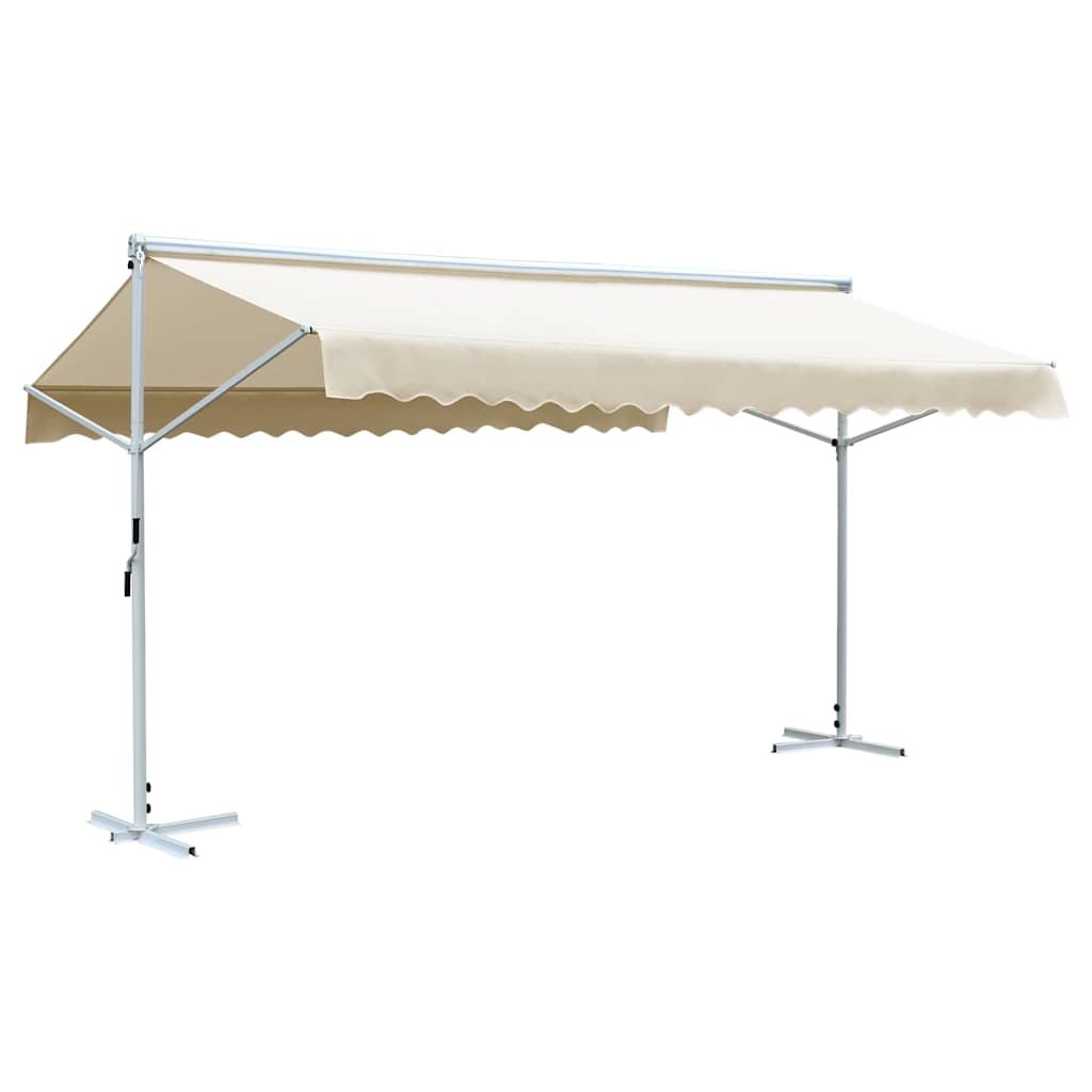 145884 vidaXL Free Standing Awning 600x300 cm Cream 1