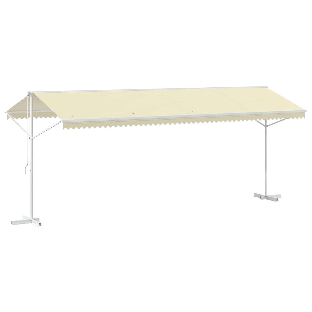 Free Standing Awning Polyester Cream 6 x 3 m with white frame
