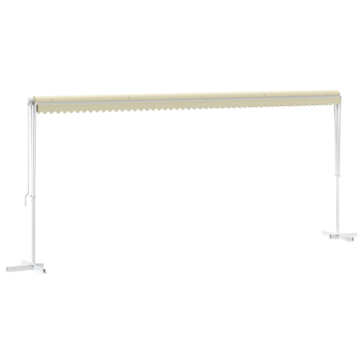 Free Standing Awning Polyester Cream 6 x 3 m with white frame