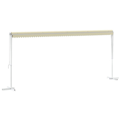 Free Standing Awning Polyester Cream 6 x 3 m with white frame