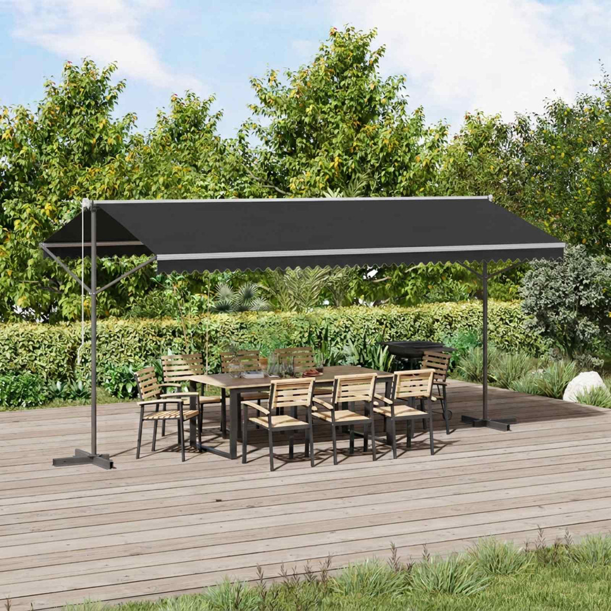 145887 vidaXL Free Standing Awning 500x300 cm Anthracite 1