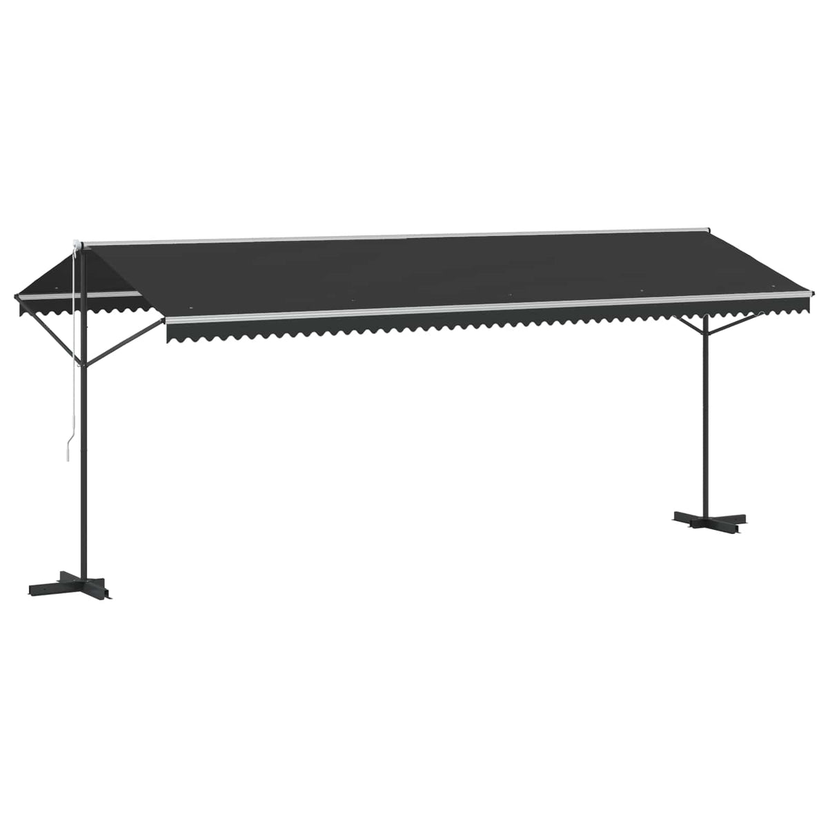 Free Standing Awning Polyester Anthracite 6 x 3 m with anthracite frame