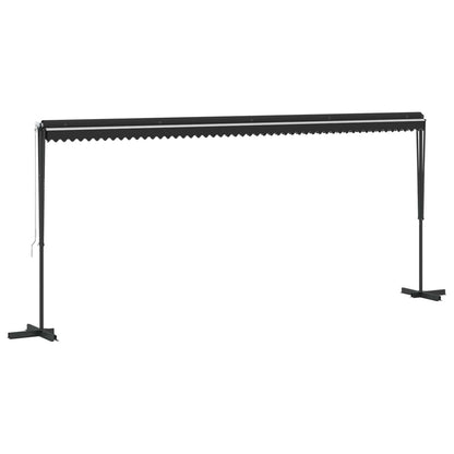 Free Standing Awning Polyester Anthracite 6 x 3 m with anthracite frame