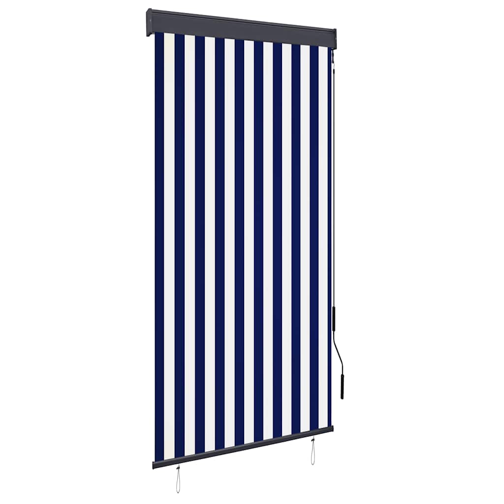 Outdoor Roller Blind 100 x 250 cm Blue and white