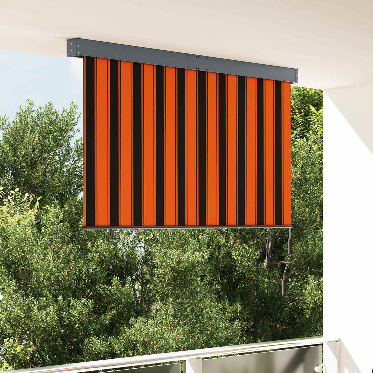 Outdoor Roller Blind 160 x 250 cm Orange and brown