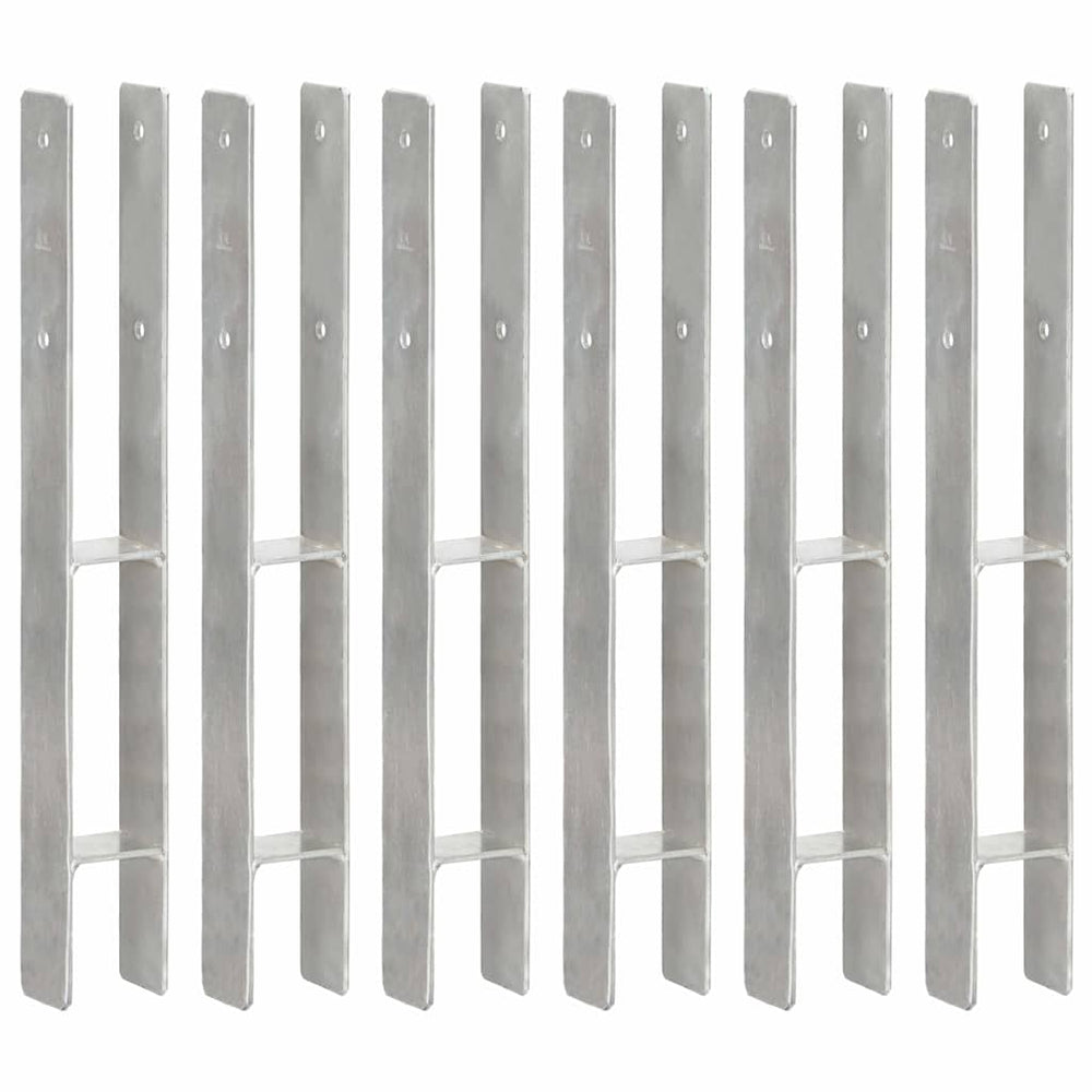 vidaXL Fence Anchors Silver Galvanised Steel
