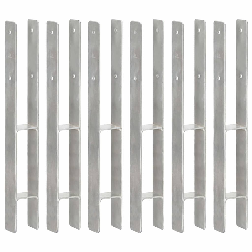 Fence Anchors Silver Galvanised Steel 7 x 6 x 60 cm