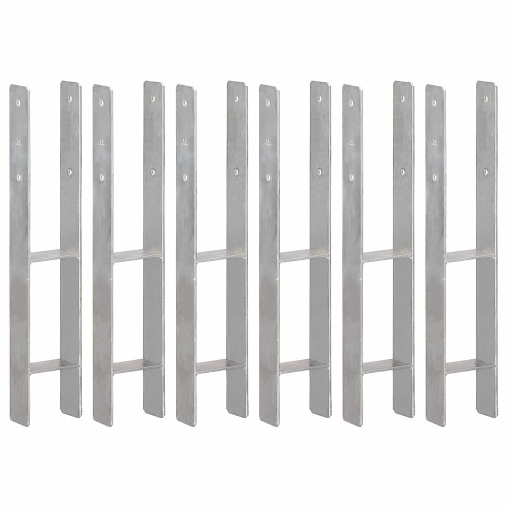 Fence Anchors Silver Galvanised Steel 10 x 6 x 60 cm