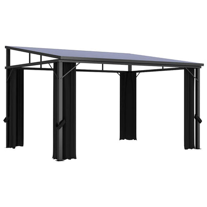 48599 vidaXL Gazebo with Curtain 405x294x244 cm Anthracite 1