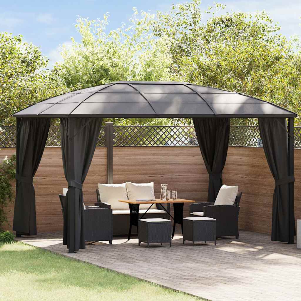vidaXL Gazebo with Curtains 400x300x265 cm Anthracite 1