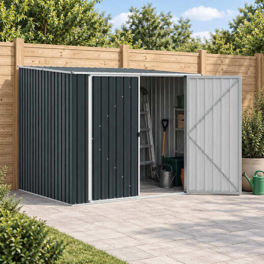 vidaXL Garden Shed 195x198x159 cm Galvanised Steel