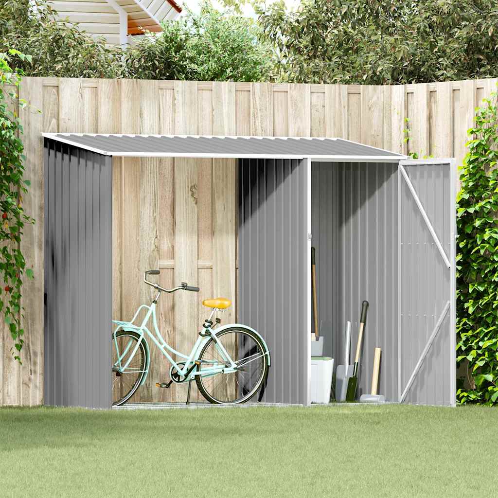 Garden Firewood Shed 245x98x159 cm Galvanised Steel Grey