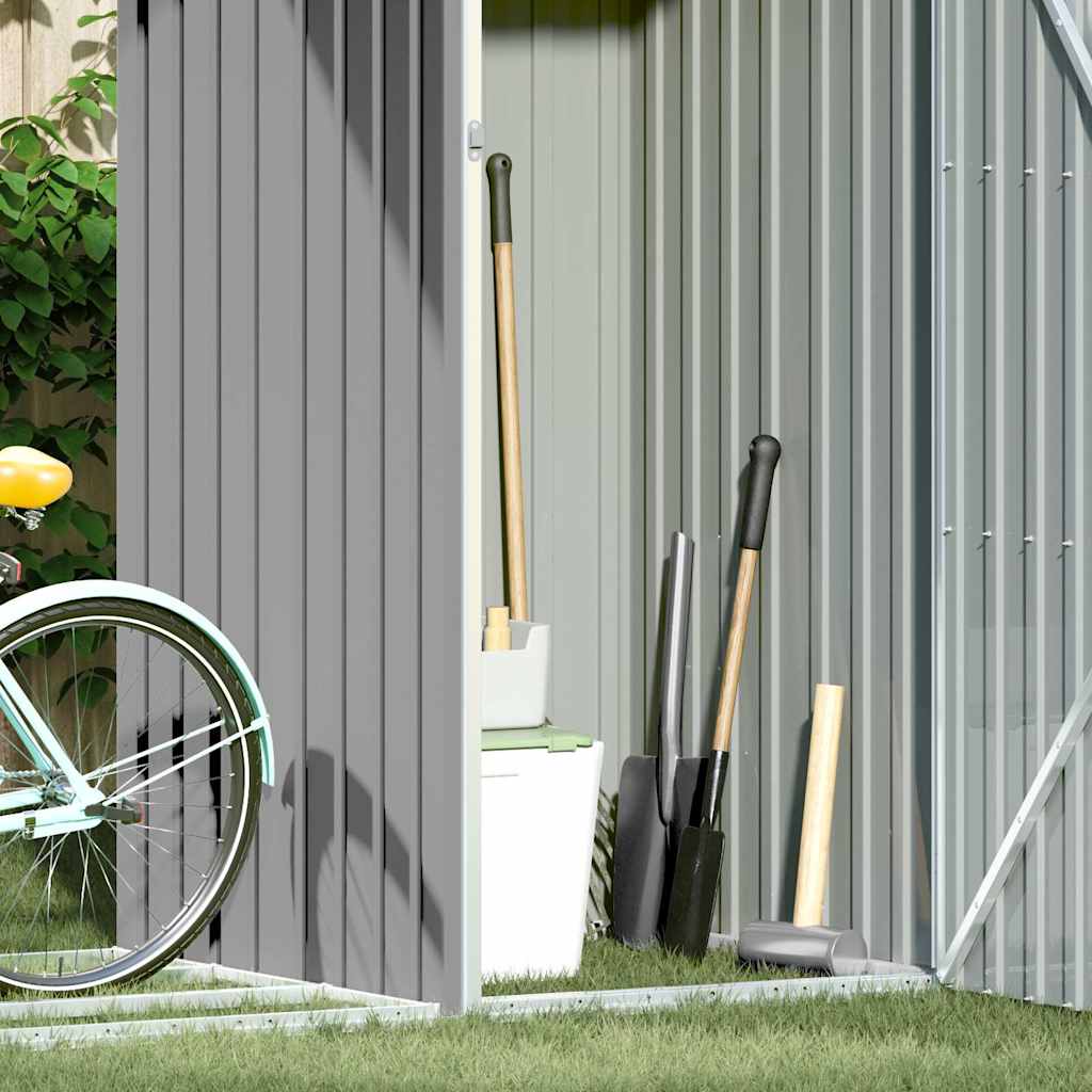 Garden Firewood Shed 245x98x159 cm Galvanised Steel Grey