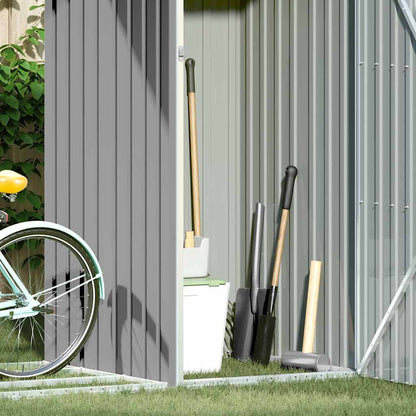 Garden Firewood Shed 245x98x159 cm Galvanised Steel Grey