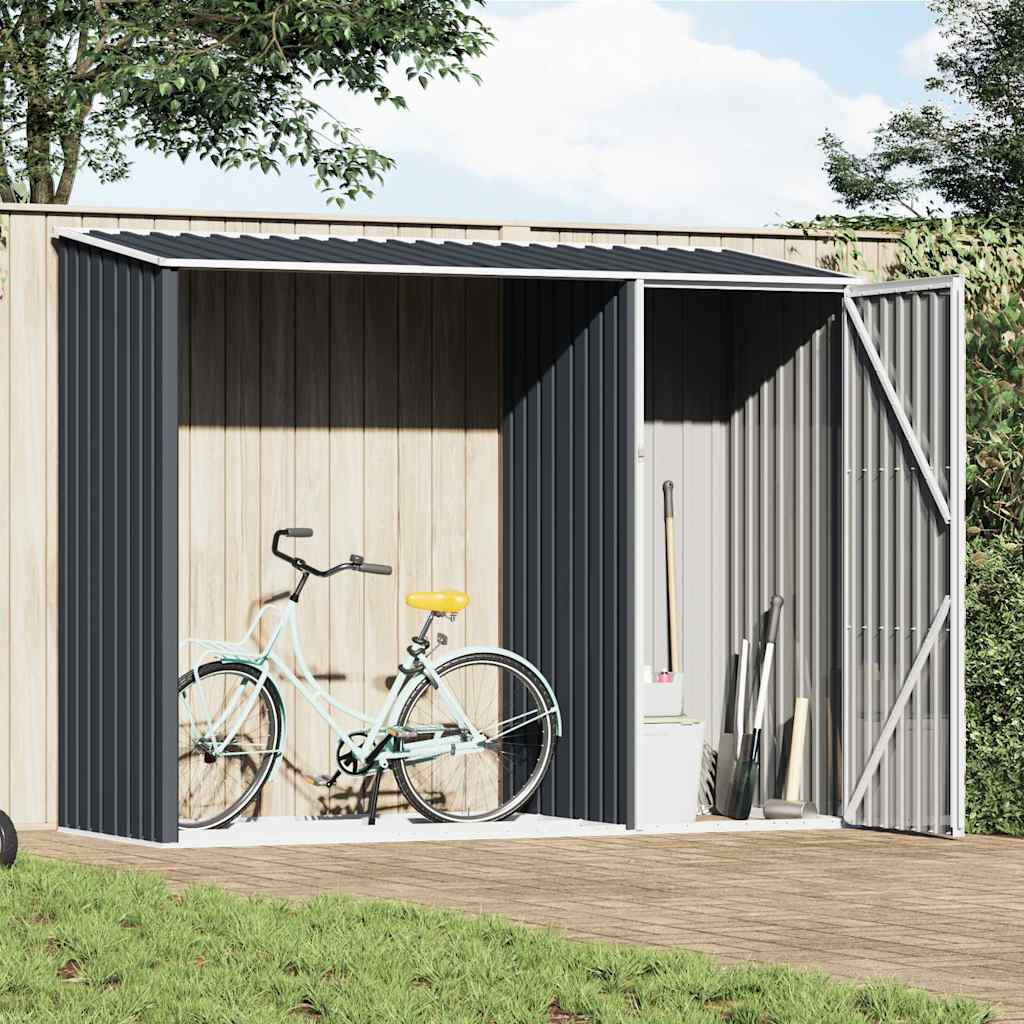 Garden Firewood Shed 245x98x159 cm Galvanised Steel Anthracite