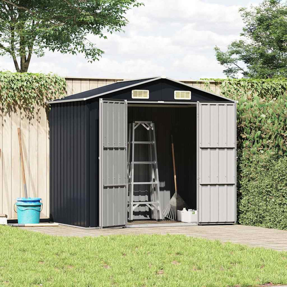 vidaXL Garden Shed 205x129x183 cm Galvanised Steel