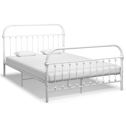 Bed Frame without Mattress Metal White 140 x 200 cm