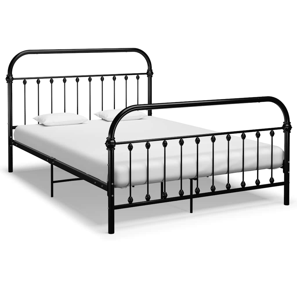 Bed Frame without Mattress Metal Black 120 x 200 cm