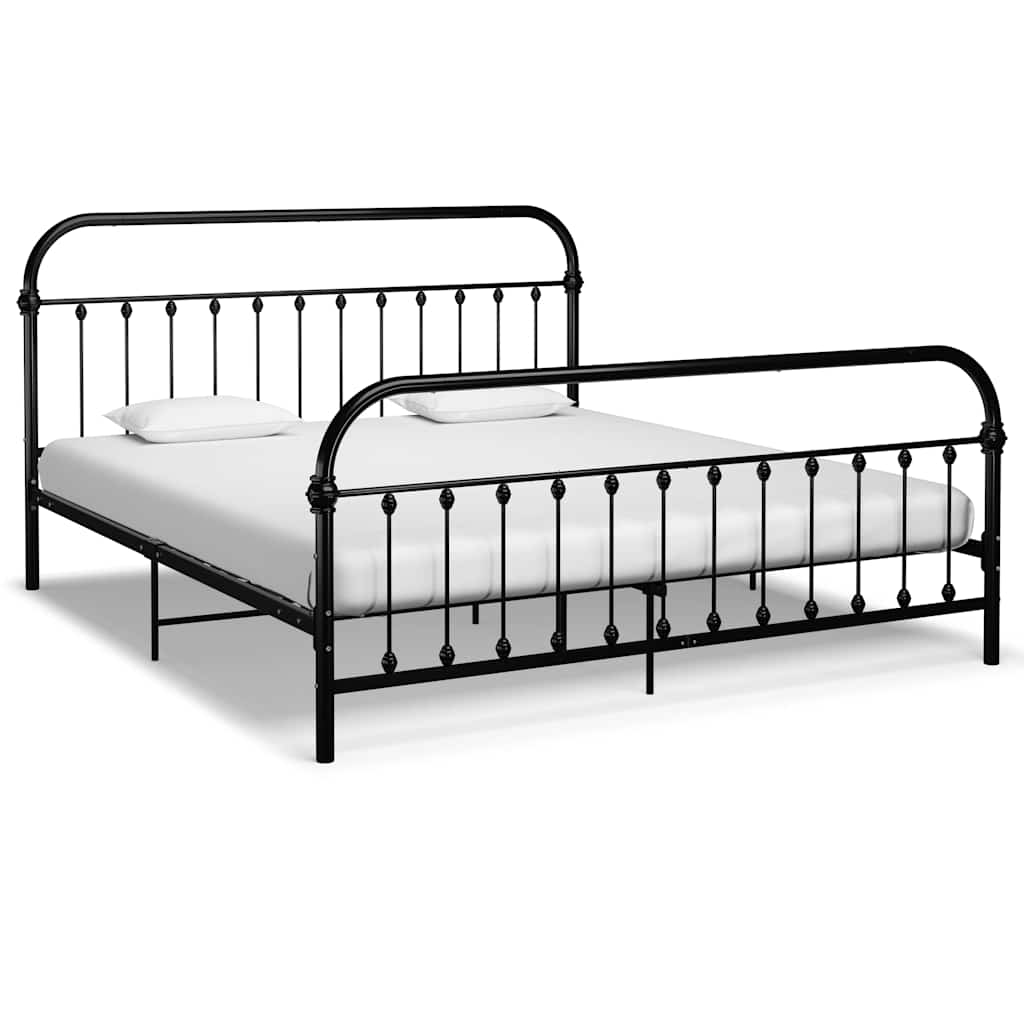 Bed Frame without Mattress Metal Black 180 x 200 cm