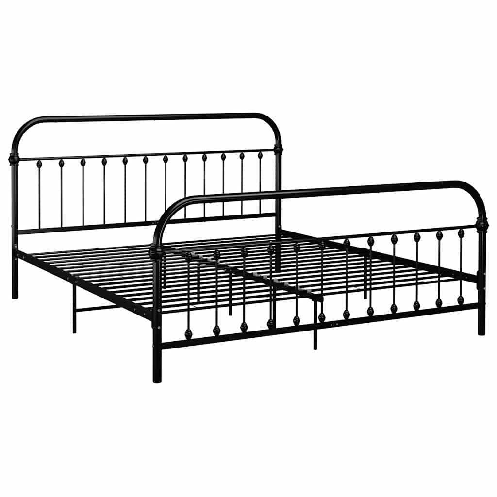 Bed Frame without Mattress Metal Black 180 x 200 cm