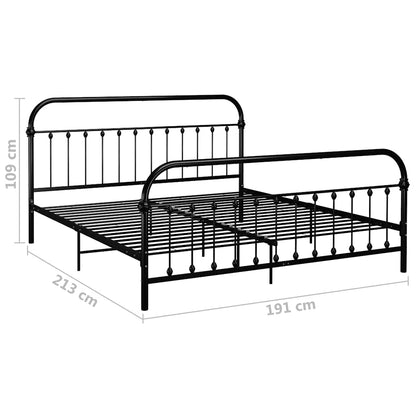 Bed Frame without Mattress Metal Black 180 x 200 cm