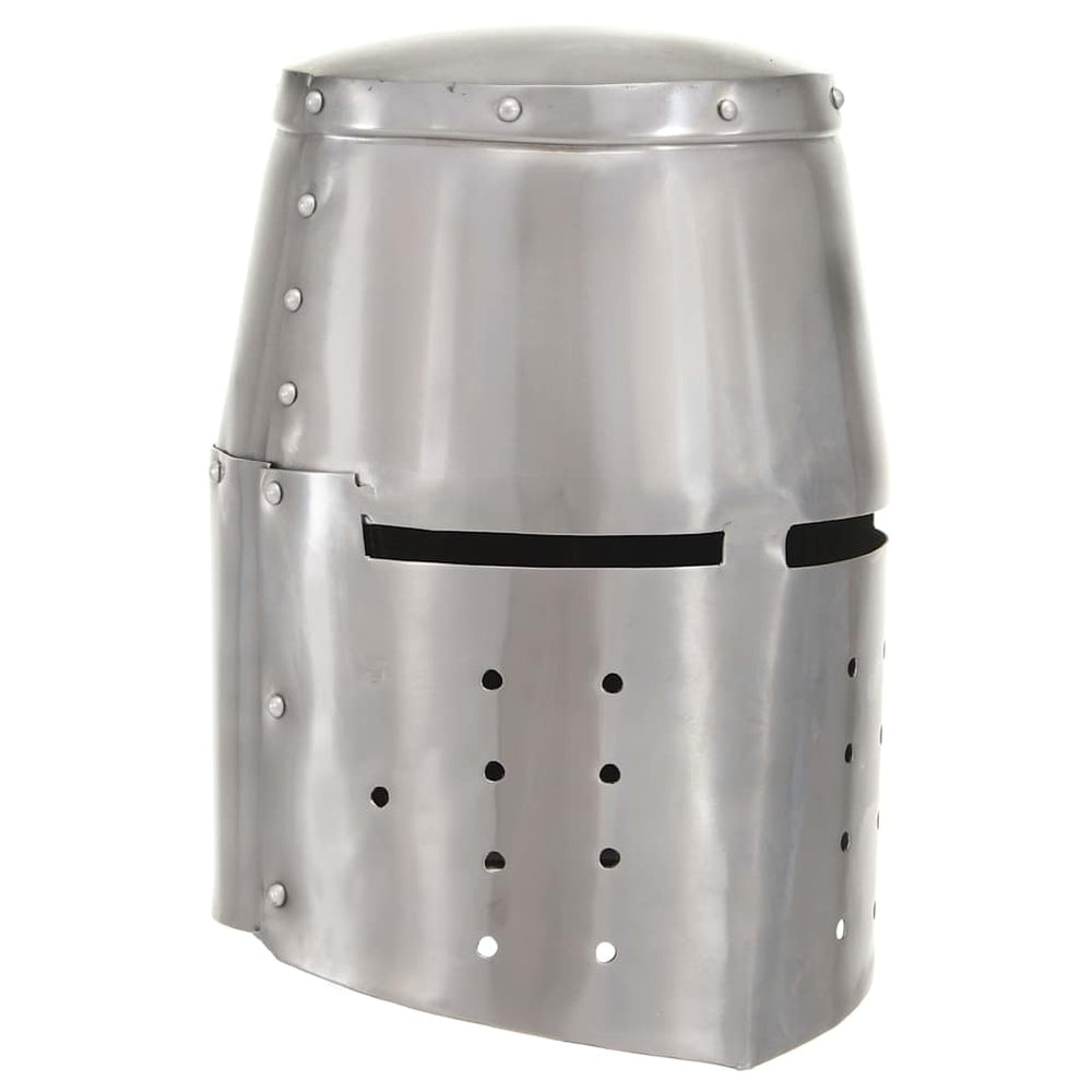 vidaXL Medieval Knight Helmet Antique Replica LARP Silver Steel