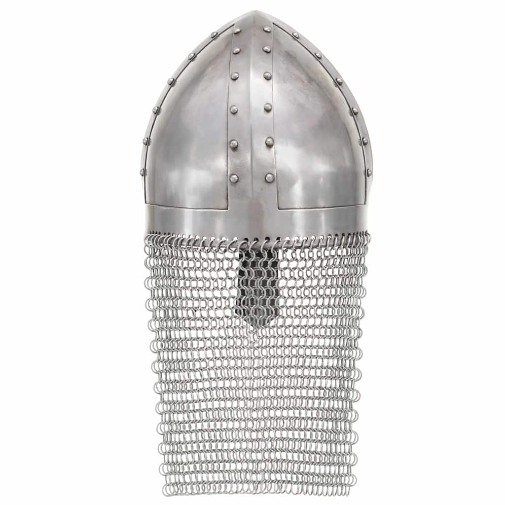 Medieval Knight Helmet Antique Replica LARP Silver Steel Model 3