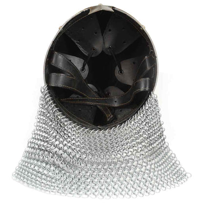 Medieval Knight Helmet Antique Replica LARP Silver Steel Model 3