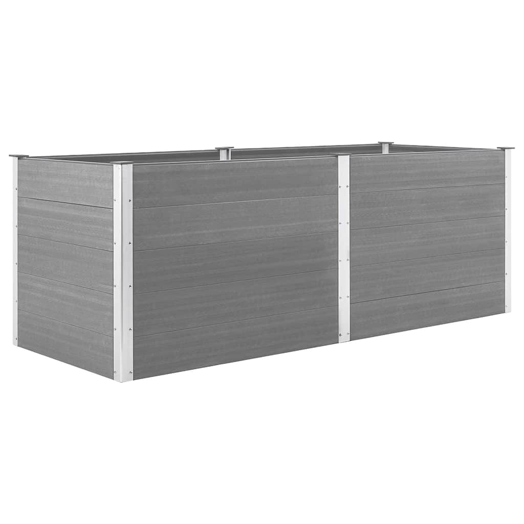 vidaXL Garden Raised Bed 250x100x91 cm WPC Grey 2