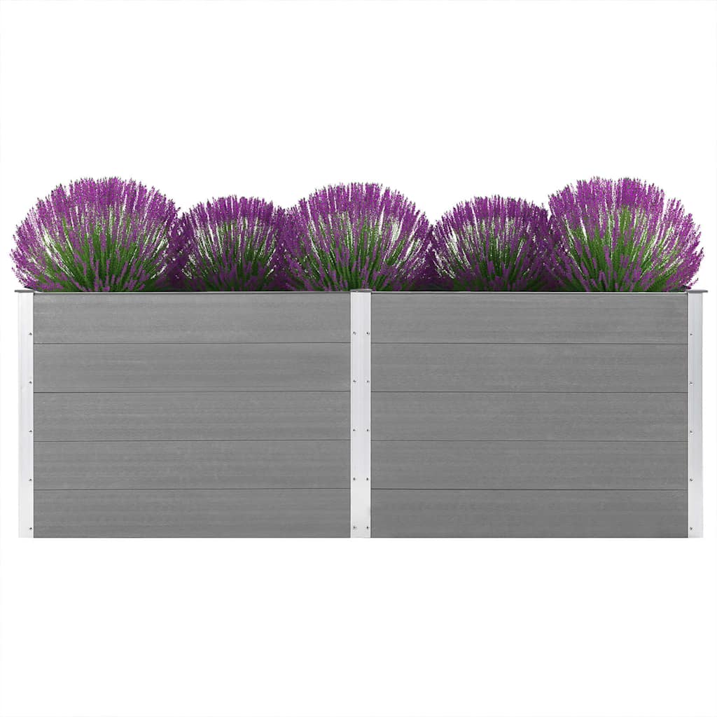 vidaXL Garden Raised Bed 250x100x91 cm WPC Grey 3