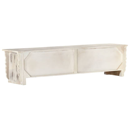 vidaXL TV Cabinet White 140x30x35 cm Solid Mango Wood 4